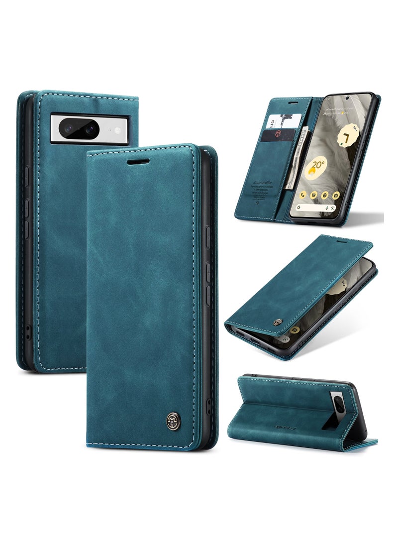 CaseMe Google Pixel 7 Case Wallet, for Google Pixel 7 Wallet Case Book Folding Flip Folio Case with Magnetic Kickstand Card Slots Protective Cover - Green - Image 1