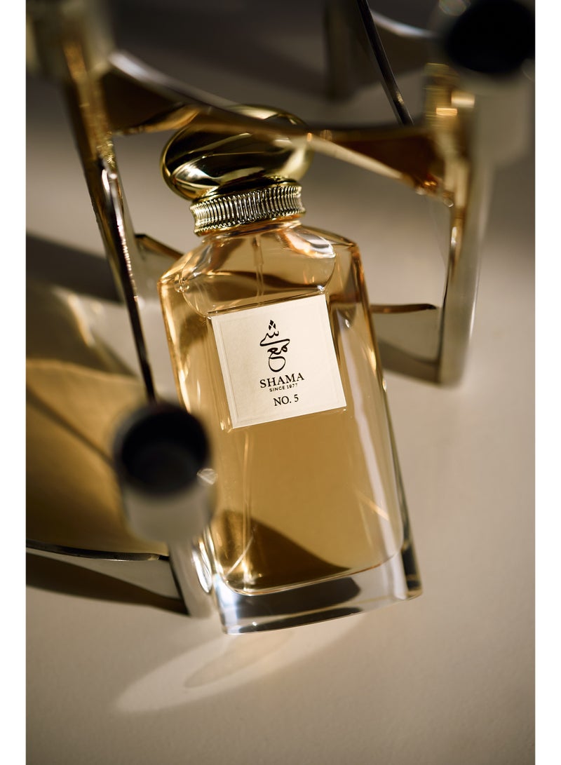 شامة عطر "شاما رقم 5" الفاخر (أو دو بارفان) | عطر زهري عنبري يدوم طويلاً للرجال والنساء | يجمع بين الياسمين والعنبر الأبيض والمسك | 90 مل - Image 3