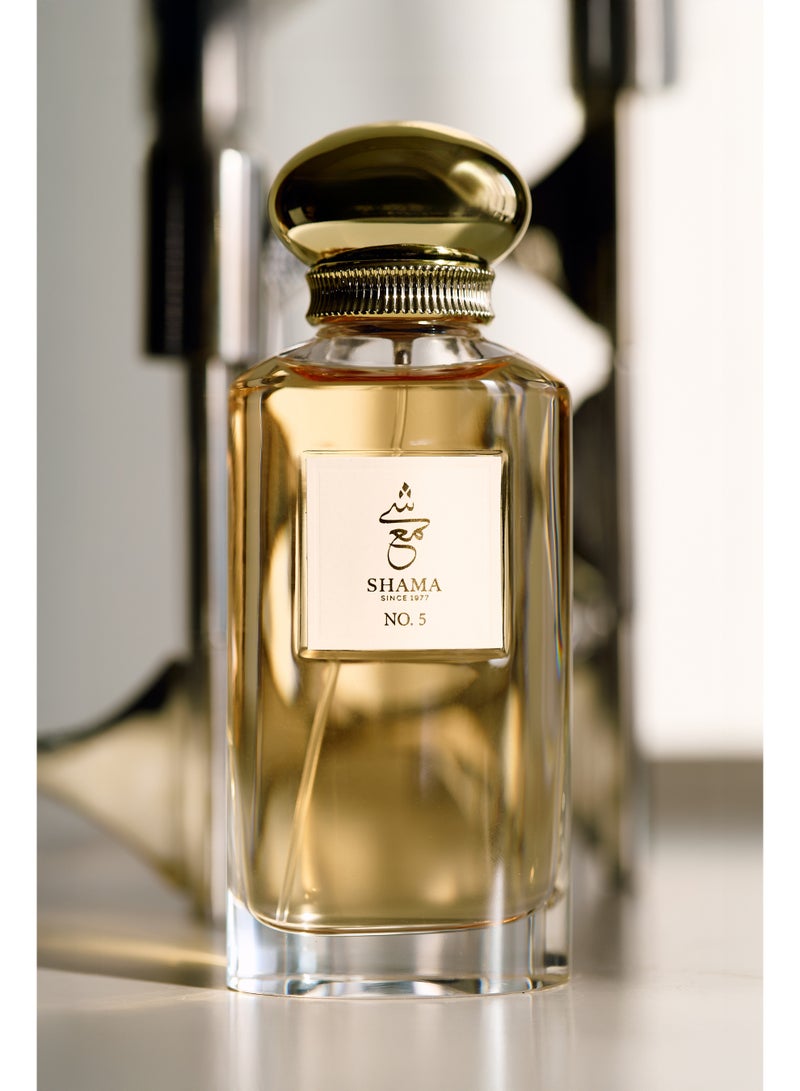 شامة عطر "شاما رقم 5" الفاخر (أو دو بارفان) | عطر زهري عنبري يدوم طويلاً للرجال والنساء | يجمع بين الياسمين والعنبر الأبيض والمسك | 90 مل - Image 2