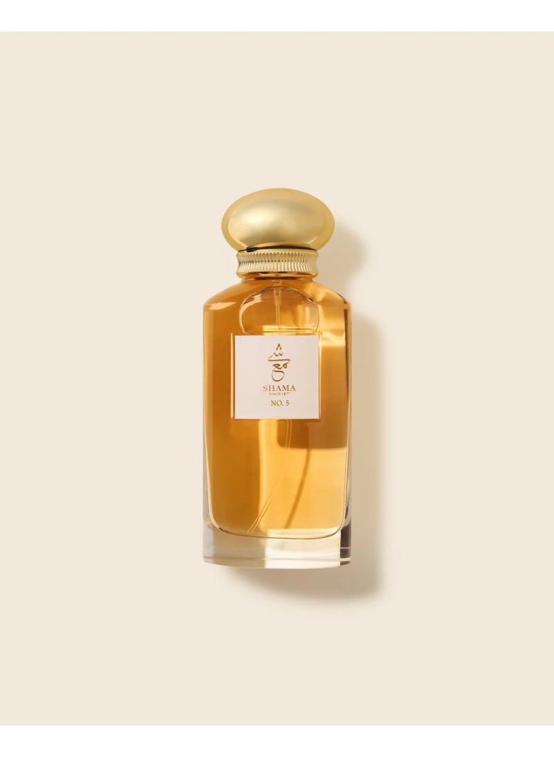 شامة عطر "شاما رقم 5" الفاخر (أو دو بارفان) | عطر زهري عنبري يدوم طويلاً للرجال والنساء | يجمع بين الياسمين والعنبر الأبيض والمسك | 90 مل - Image 1