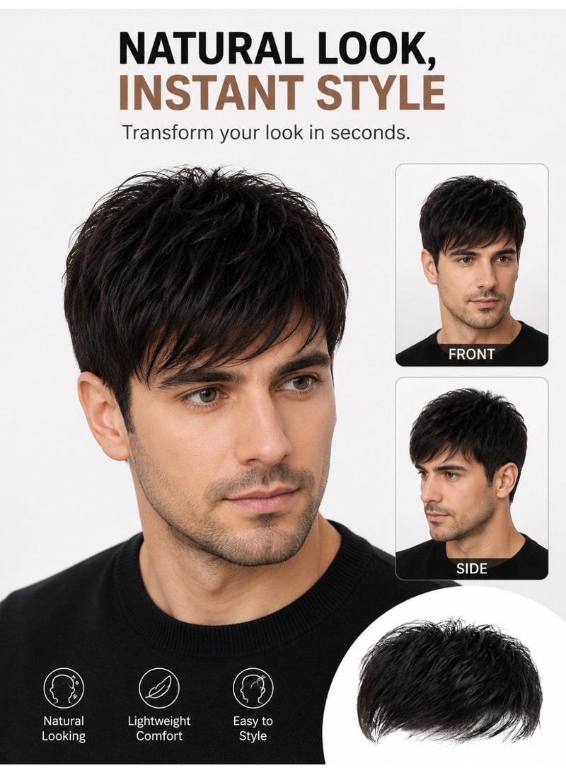 Verdant Reverie Men's Realistic Adhering Hair System，Men's real hair wigs, hair extensions, hairpieces, adhesive clips - Image 2