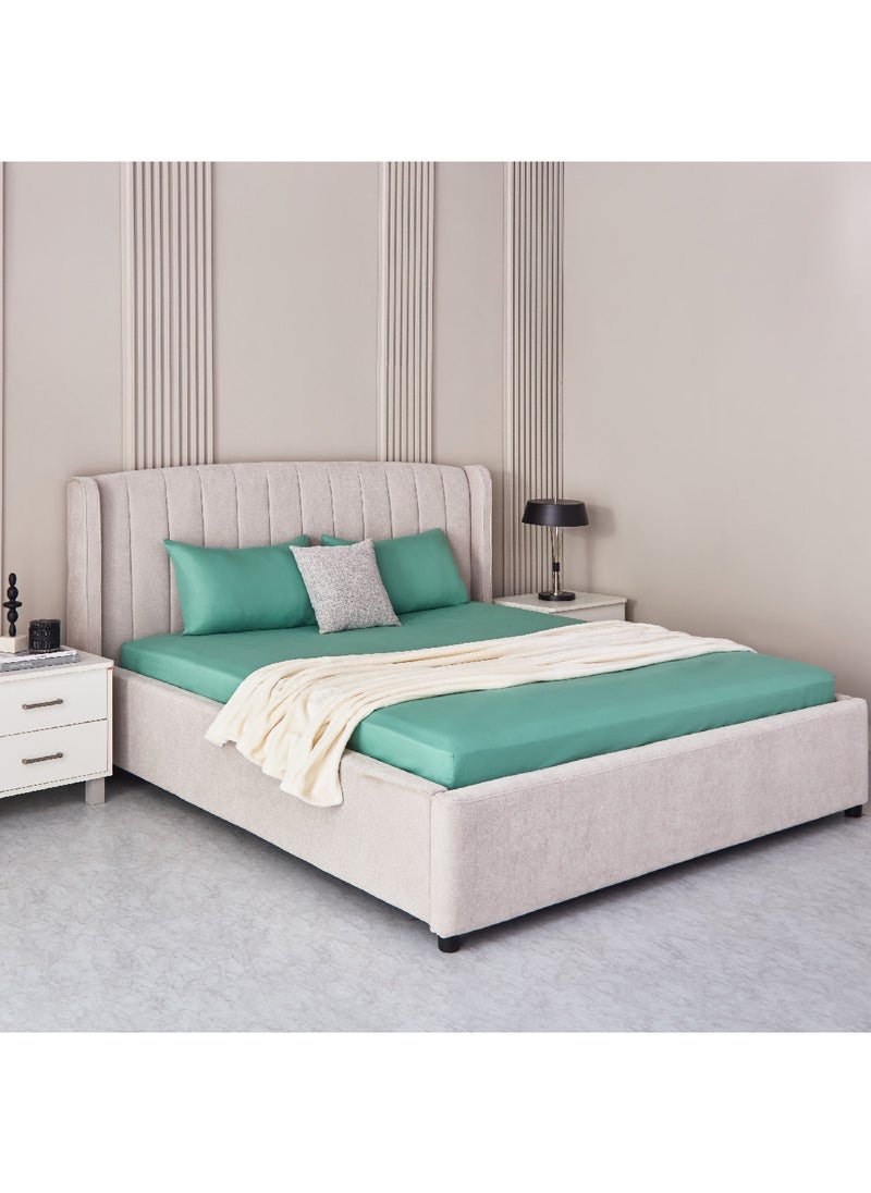 Home Box - Derby Solid Queen Microfibre Fitted Sheet 200 x 25 x 150 cm - Image 1