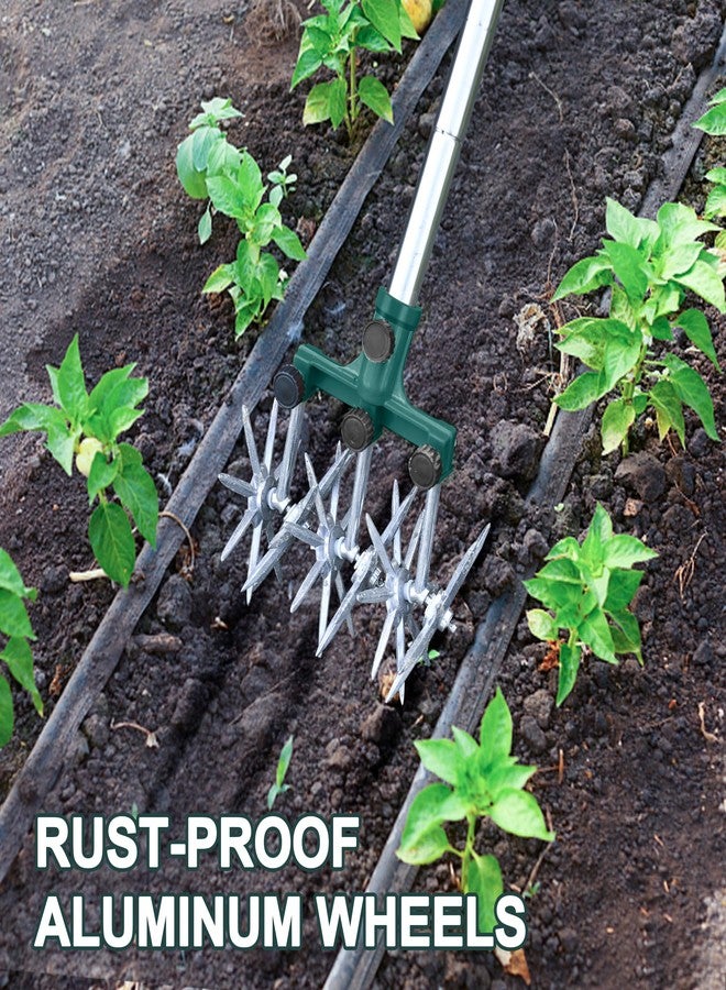 BARAYSTUS Rotary Cultivator Garden Rotary Tiller Adjustable Stainless Steel Poles Hand Tiller for Soil Mixing or Reseeding Grass Lawn Tiller Total Length 57 Inch - Image 5