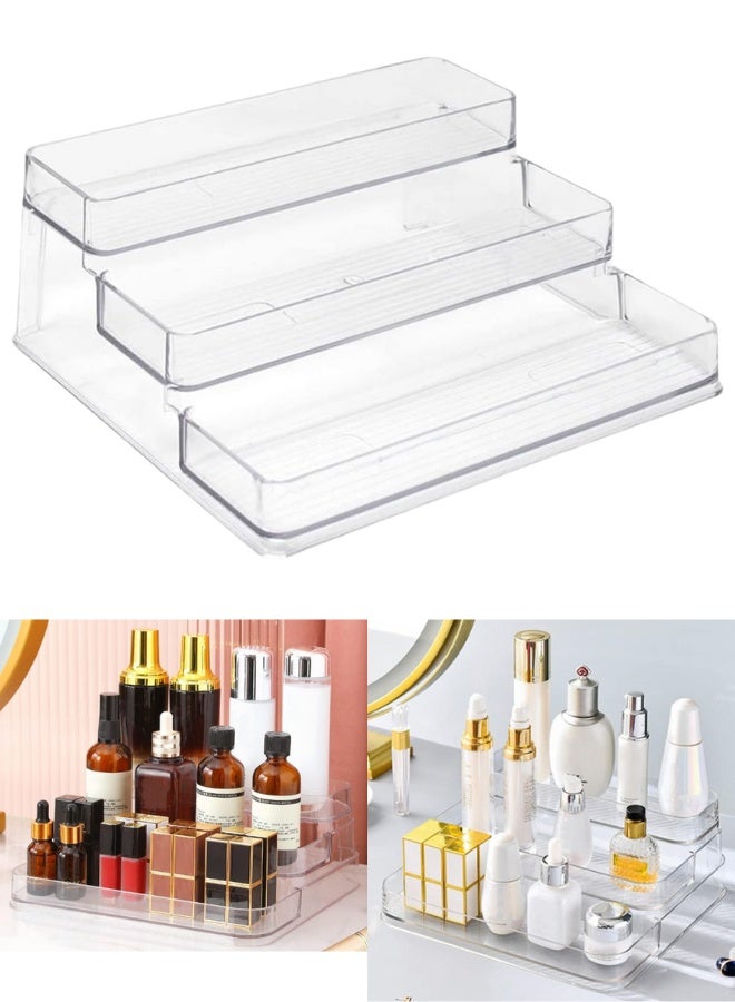 BPA Acrylic Risers Display Stand, 3 Tier Cupcake Holder, Clear Perfume Organizer Stand, Display Shelf for Figures and Collection, Dessert Shelves for Party, Display Risers for Decoration and Organizer - Image 1