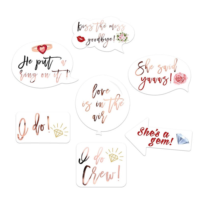 Wedding Photo Booth Props Type 1 High-Quality Sturdy Reusable Paper Set - Time And Money Saving Bridal Shower Props for Wedding Backdrop Engagement Party - Image 4