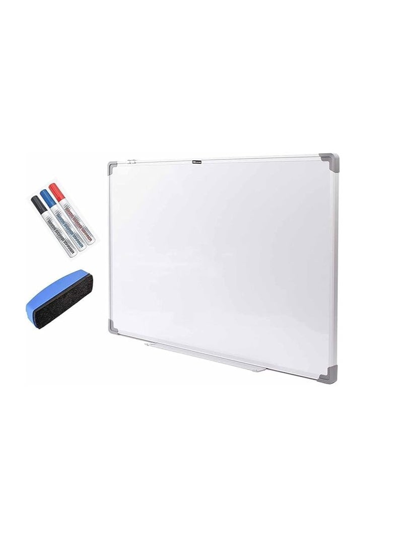 White Board Dry Erase, 900 x 600 mm (60cm x 90cm) & Whiteboard Marker 3 Pieces  - Image 1
