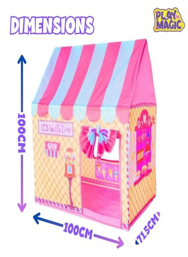 PlayMagic Waffle Lane Kids Play Theme Foldable Tent House for 2 3 5 6 to 8 Years Old Girls Boys | Perfect for Indoor & Outdoor Play |Pretend Play Toy Baby House Hut for Kid | Birthday Gift, Multicolor - Image 3