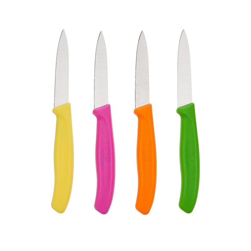 Victorinox Victorinox Swiss Classic Paring Knife Set - Superior Kitchen Knives for Cutting Fruit, Vegetables & More - Cooking Knives for Kitchen Accessories - Multicolored 4-Piece Set, Straight Edge, 3"  - Image 1