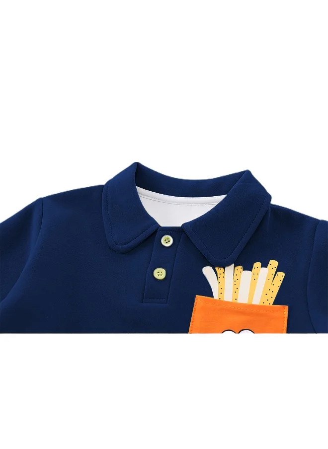 صندوق المفاجآت الصغيرة Blue Popcorn 2 pcs Track suit set for Toddlers/Kids