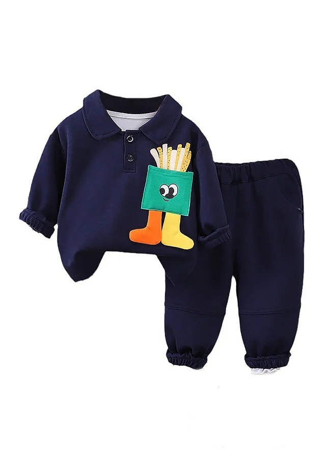 صندوق المفاجآت الصغيرة Blue Popcorn 2 pcs Track suit set for Toddlers/Kids