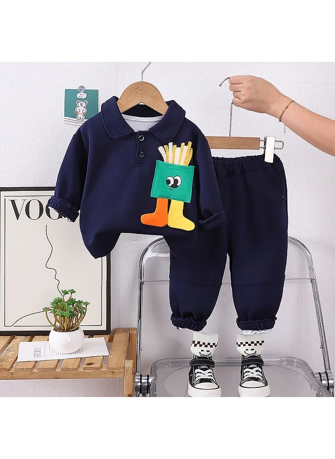صندوق المفاجآت الصغيرة Blue Popcorn 2 pcs Track suit set for Toddlers/Kids