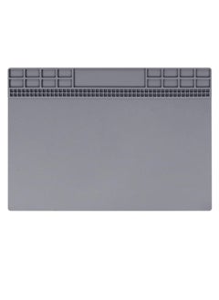 Rubik Soldering Mat 35 * 25cm Insulation Silicone Magnetic Repair Work Mat Heat-Resistant Soldering Station Mat for BGA Soldering Iron Workbench Cell Phone Laptop Repair (TE-613, Grey)  - Image 1