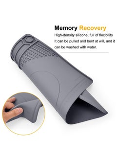 Rubik Soldering Mat 35 * 25cm Insulation Silicone Magnetic Repair Work Mat Heat-Resistant Soldering Station Mat for BGA Soldering Iron Workbench Cell Phone Laptop Repair (TE-613, Grey)  - Image 3
