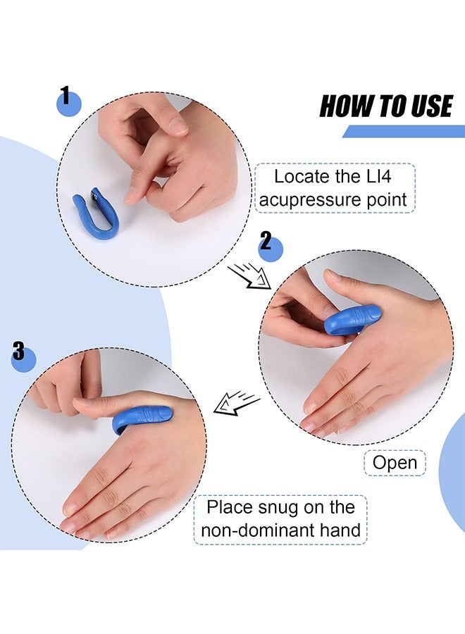 Generic 2 Pcs Acupressure Hand Pressure Point Clip, Magnet Palm Pressure Clip Pressure Point Clip for Migraine Relief, Headache Pressure Point Tool for Relaxation (Blue+Black)  - Image 3