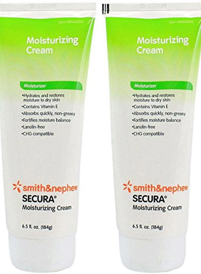 Smith and Nephew Secura Moisturizing Cream - Lanolin Free - 6.5 oz Tube - Pack of 2