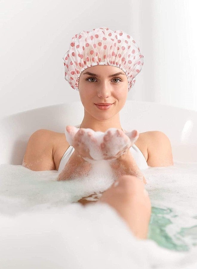 CLICKSY Colorful Waterproof Elastic Eva Free-Size Bathroom Shower Caps Daily Use Plastic Shower Cap for Girl's and Women's (Multi-color) (3 Pieces) - Image 3