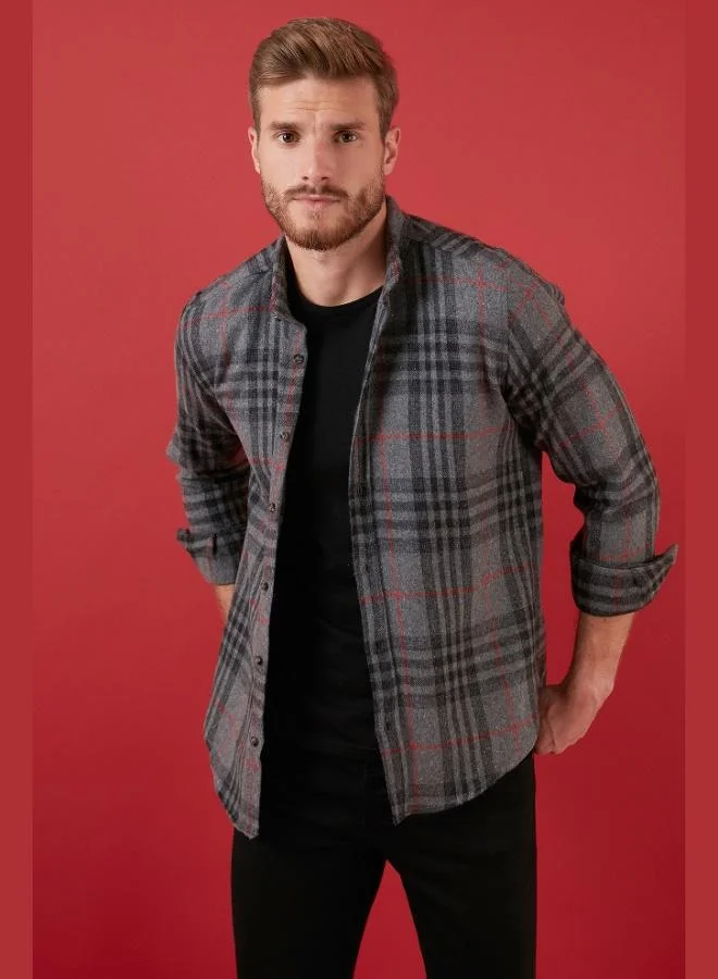 Buratti Plaid Long Sleeve Slim Fit Winter Shirt Men's SHIRT CF21W112844