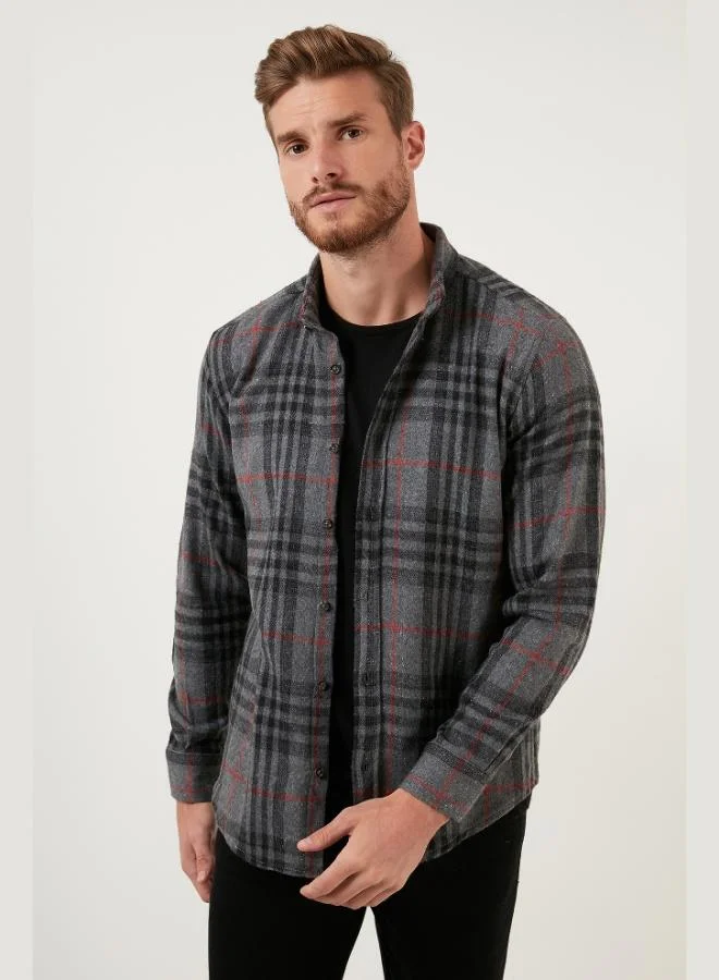 Buratti  Buratti Plaid Long Sleeve Slim Fit Winter Shirt Men's SHIRT CF21W112844 for Men | Best Price UAE