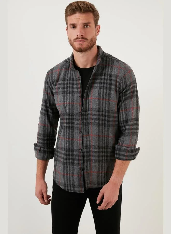 Buratti  Buratti Plaid Long Sleeve Slim Fit Winter Shirt Men's SHIRT CF21W112844 for Men | Best Price UAE
