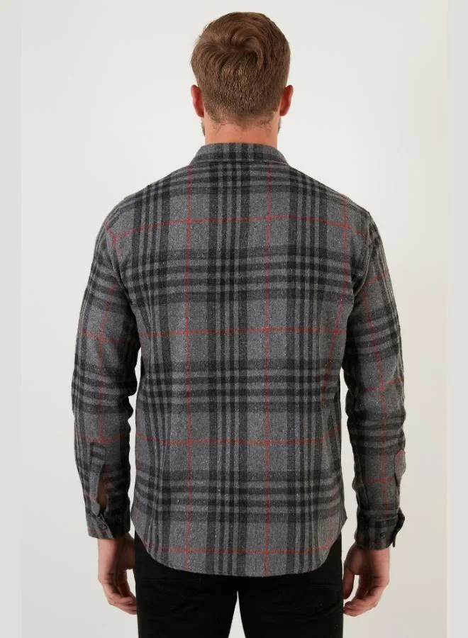 Buratti  Buratti Plaid Long Sleeve Slim Fit Winter Shirt Men's SHIRT CF21W112844 for Men | Best Price UAE