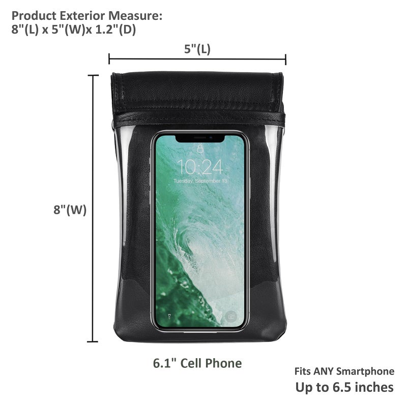 befen Touch Screen Purse Leather Touchscreen Cell Phone Crossbody Wallet Bags with Back Clear Window for Women (Black) - Image 4