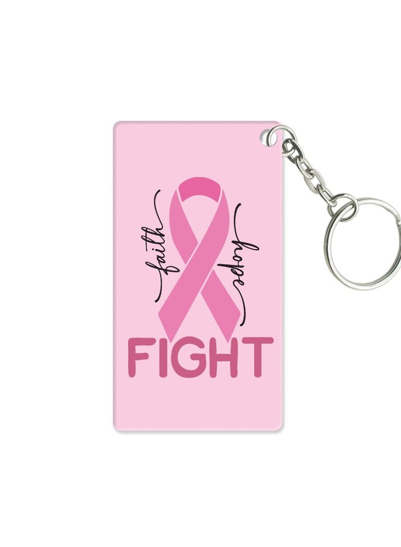 برينت شوب فور مي سلاسل مفاتيح للتوعية من PinkCancer - سلاسل مفاتيح ملهمة من الأكريليك بشريط وردي - تدعم مقاتلي PinkCancer والناجين والمحاربين - مثالية لجمع التبرعات والأحداث  - Image 1