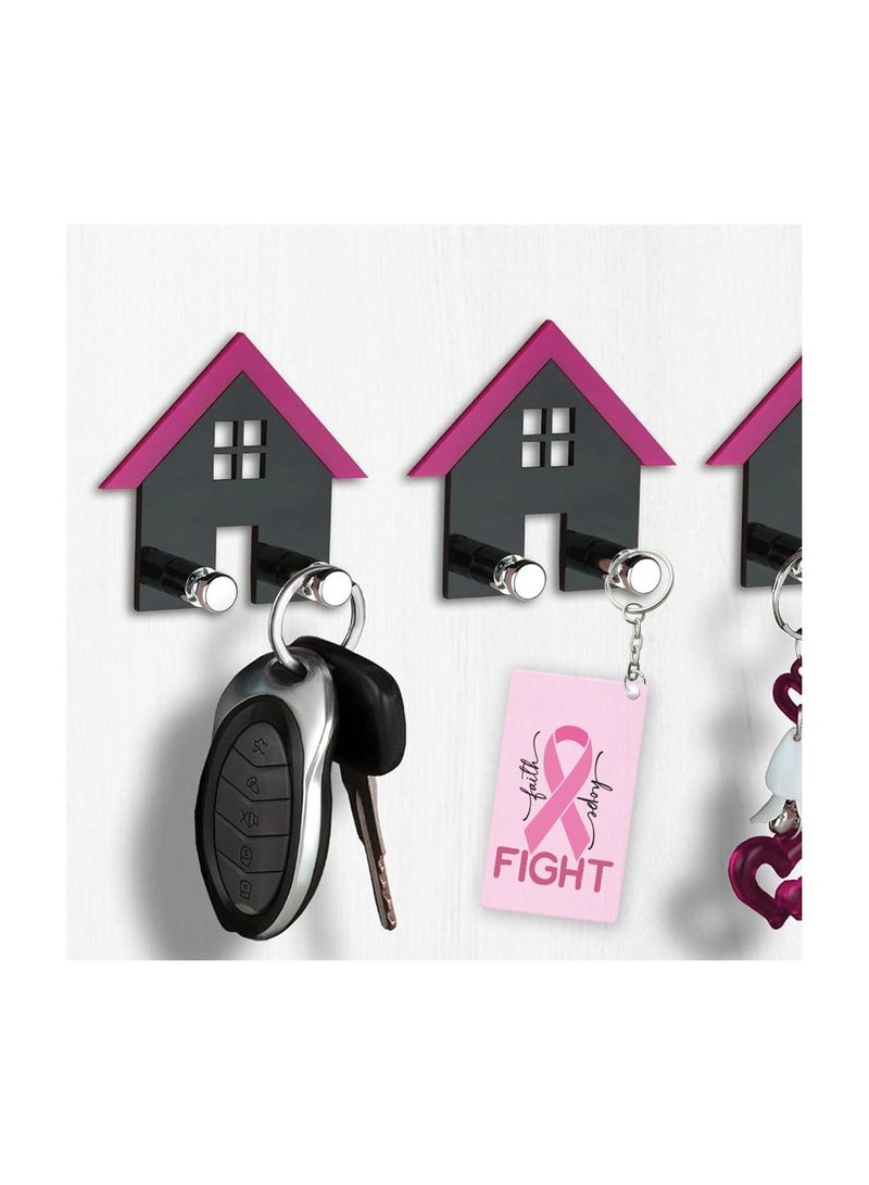 برينت شوب فور مي سلاسل مفاتيح للتوعية من PinkCancer - سلاسل مفاتيح ملهمة من الأكريليك بشريط وردي - تدعم مقاتلي PinkCancer والناجين والمحاربين - مثالية لجمع التبرعات والأحداث  - Image 4