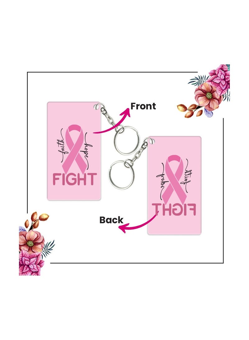 برينت شوب فور مي سلاسل مفاتيح للتوعية من PinkCancer - سلاسل مفاتيح ملهمة من الأكريليك بشريط وردي - تدعم مقاتلي PinkCancer والناجين والمحاربين - مثالية لجمع التبرعات والأحداث  - Image 5