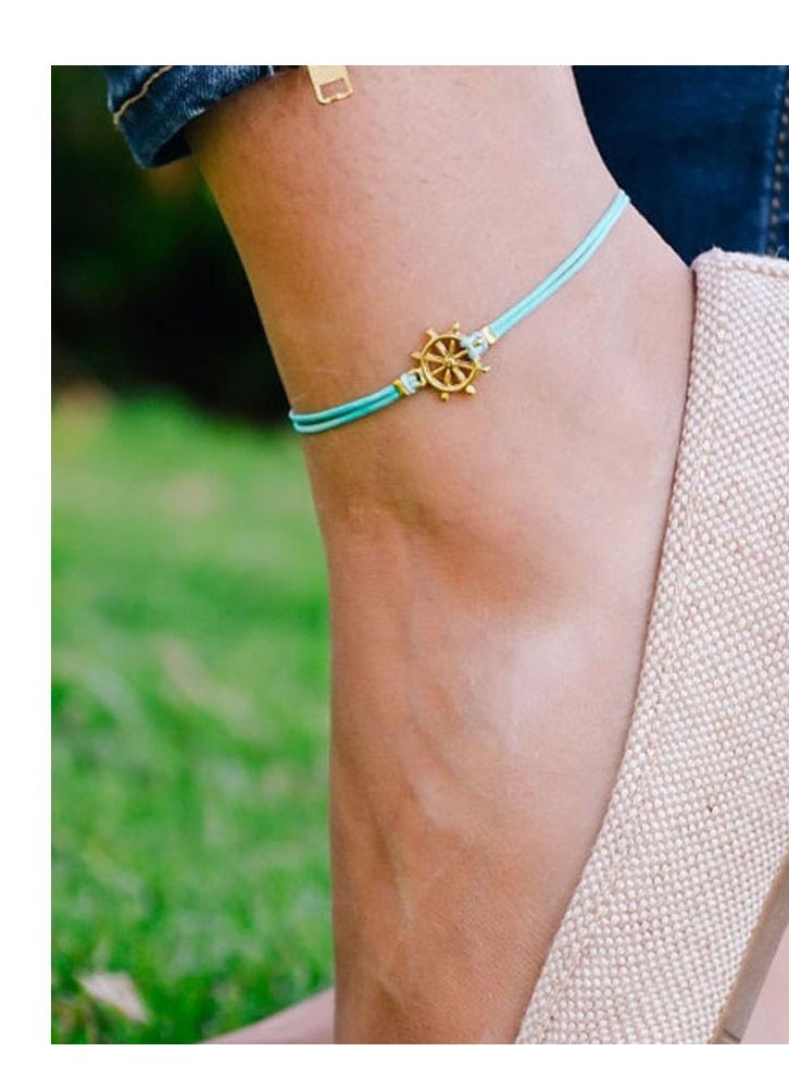 5esha Casual Wheel Pendant Anklet - Image 2