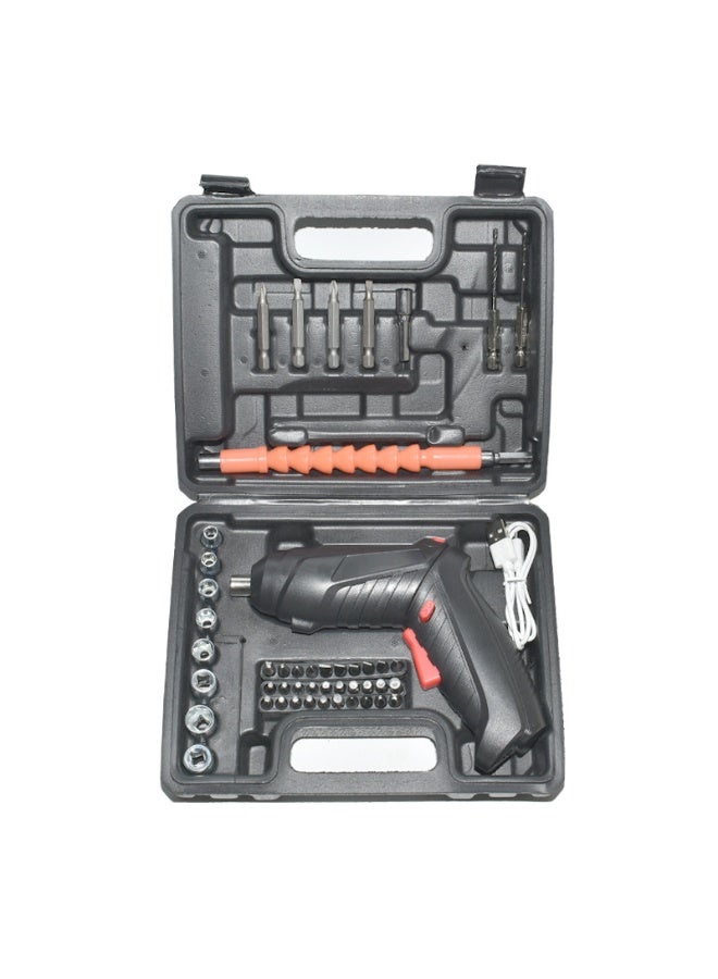 Portable Dual Electric Screwdriver Kit | Cordless Mini Power Driver with Adjustable Position Handle & LED Light | Quick & Easy Home & DIY Repair Tool Set - Image 1