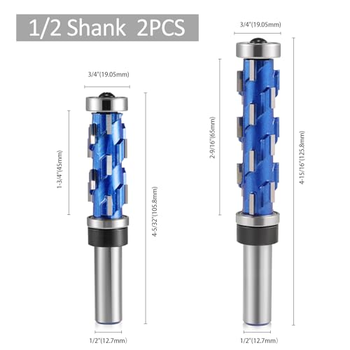 HOZLY Flush Trim Router Bit 12 Shank Double Bearings Flush Trim Bit 12 Spiral Trimming Bit Wood Router Tool Hardwood Flush Cut Router Bit Router Template Bit for Wood MDF2PCS - Image 3