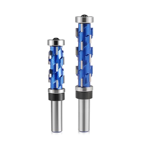 HOZLY Flush Trim Router Bit 12 Shank Double Bearings Flush Trim Bit 12 Spiral Trimming Bit Wood Router Tool Hardwood Flush Cut Router Bit Router Template Bit for Wood MDF2PCS - Image 1