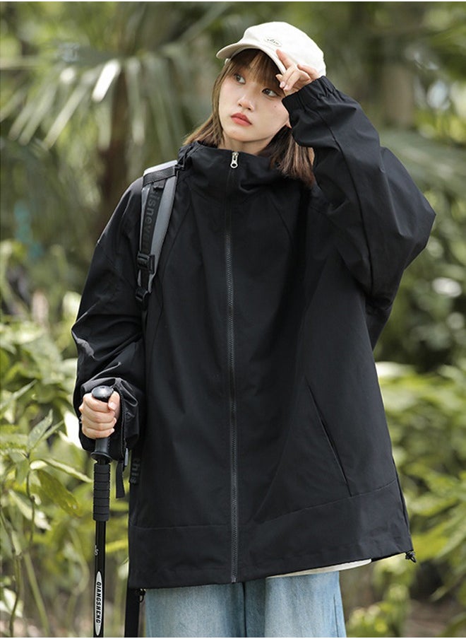 NIBEMINENT Single-layer Windproof Jacket Hiking Suits Black  - Image 1