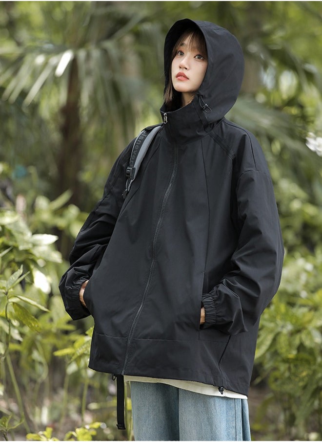 NIBEMINENT Single-layer Windproof Jacket Hiking Suits Black  - Image 2