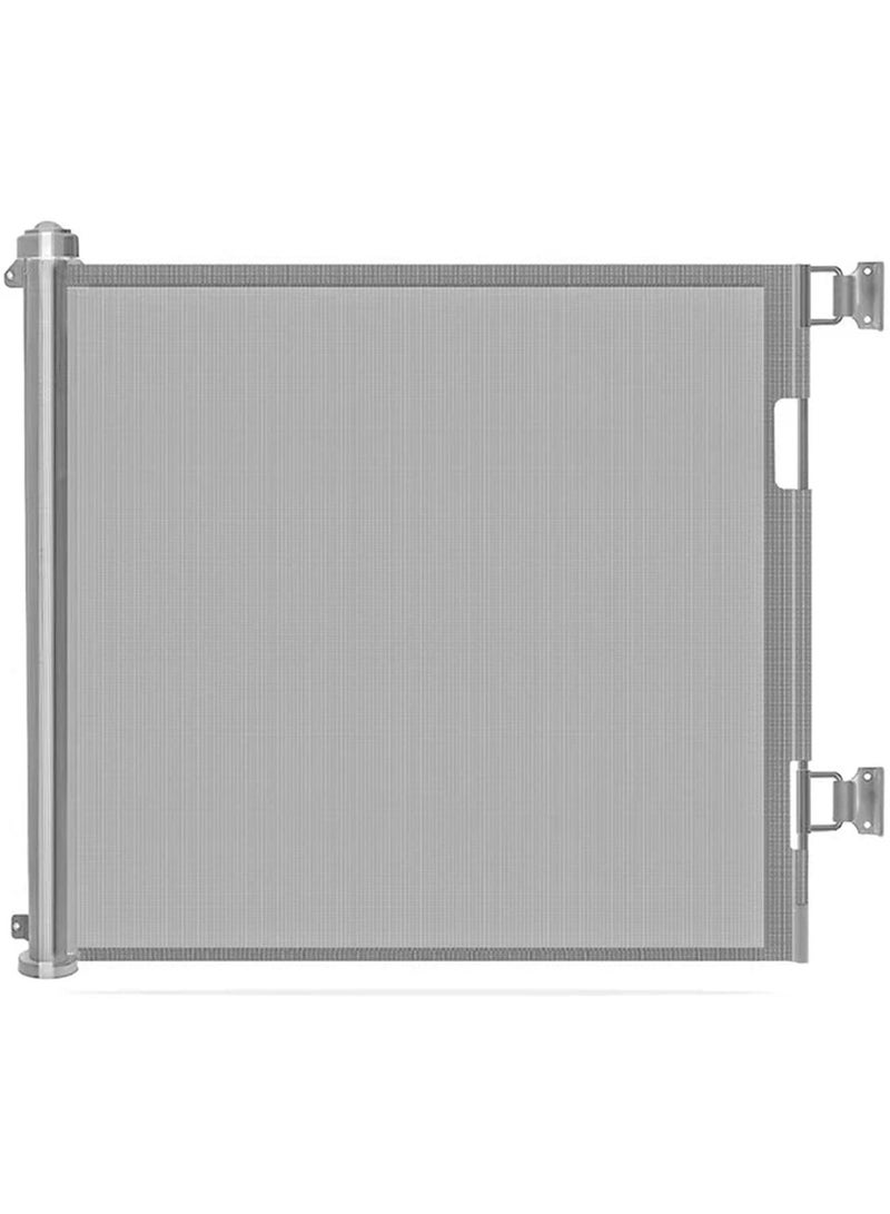 LIMOS Retractable Baby Gate for Stairs Doorways, Mesh Safety Gate for Babies and Pets(Grey 180cm x 86cm) - Image 1
