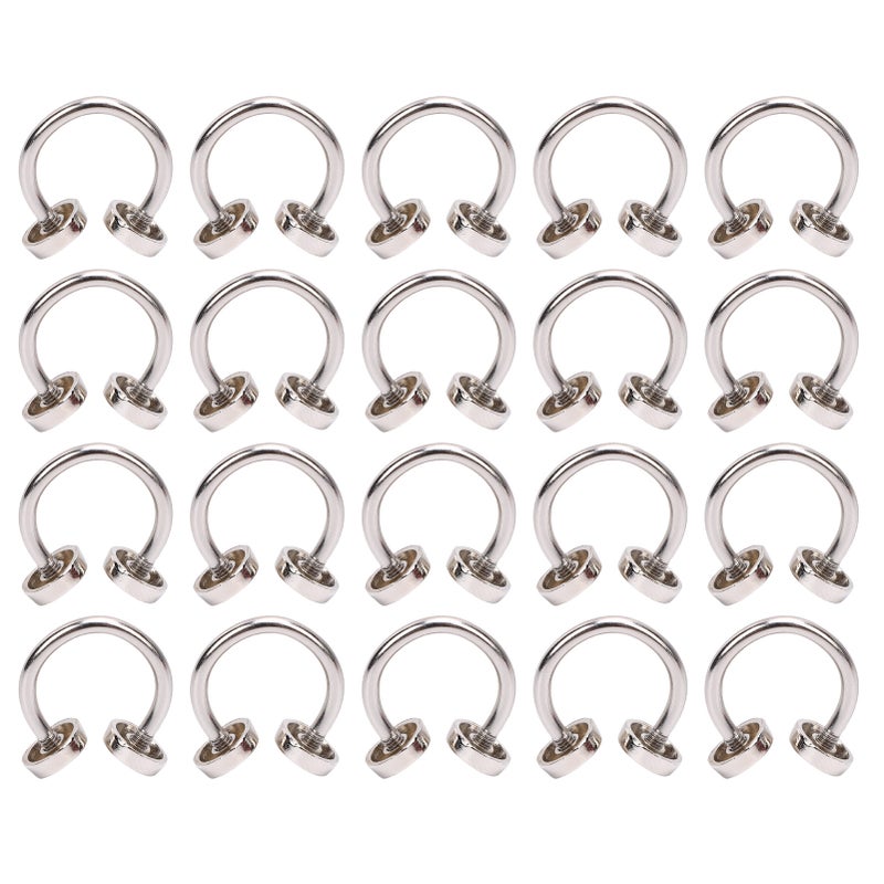 20PCS C Shaped Buckles Zinc Alloy 10mm Double Head Rivet Buckle for Clothing Collar Hat Decoration Shoe Hardware - Image 1