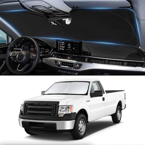 BOODANCARS Sunshade for F150 Windshield Sun Shade Customfit for 2012 2013 2014 Ford F150 F150 Lariat King Ranch Platinum XL XLT Limited Raptor Accessories Foldable Front Window Cover Sun Visor UV Reflector - Image 1