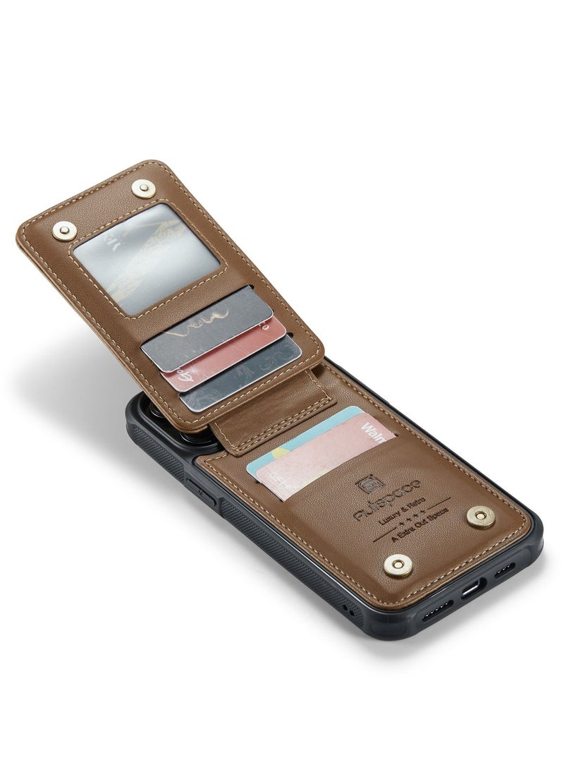 Suteni Back Cover Card Slots Leather Phone Case for iPhone - Image 3