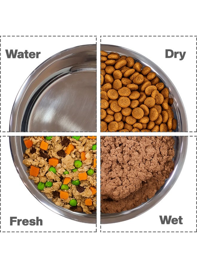 NNC PETS Dog feeding bowl with Non-slip Rubber ring and Smooth rounded edges, Heavy-duty stainless steel dog bowls for Medium to Large breeds, Dishwasher safe, 26 cm (GREY) - Image 5