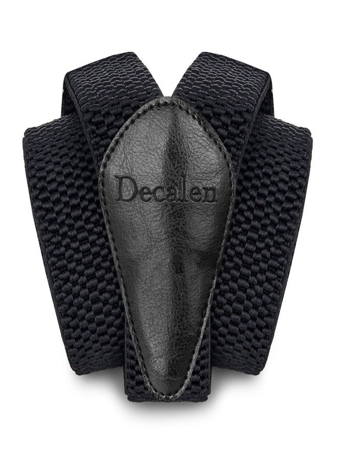 Decalen Mens Suspenders with Very Strong Clips Heavy Duty Braces One Size Fits All Big and Tall Wide Adjustable and Elastic Y Shape (Black) - Image 3