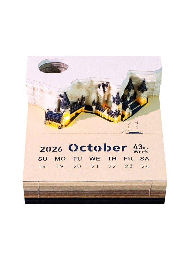 Dunhuang Cultural And Creative Gifts Mogao Grottoes  Paper Carving Calendar Creative Desktop Decoration 3d Sticky Notes Book