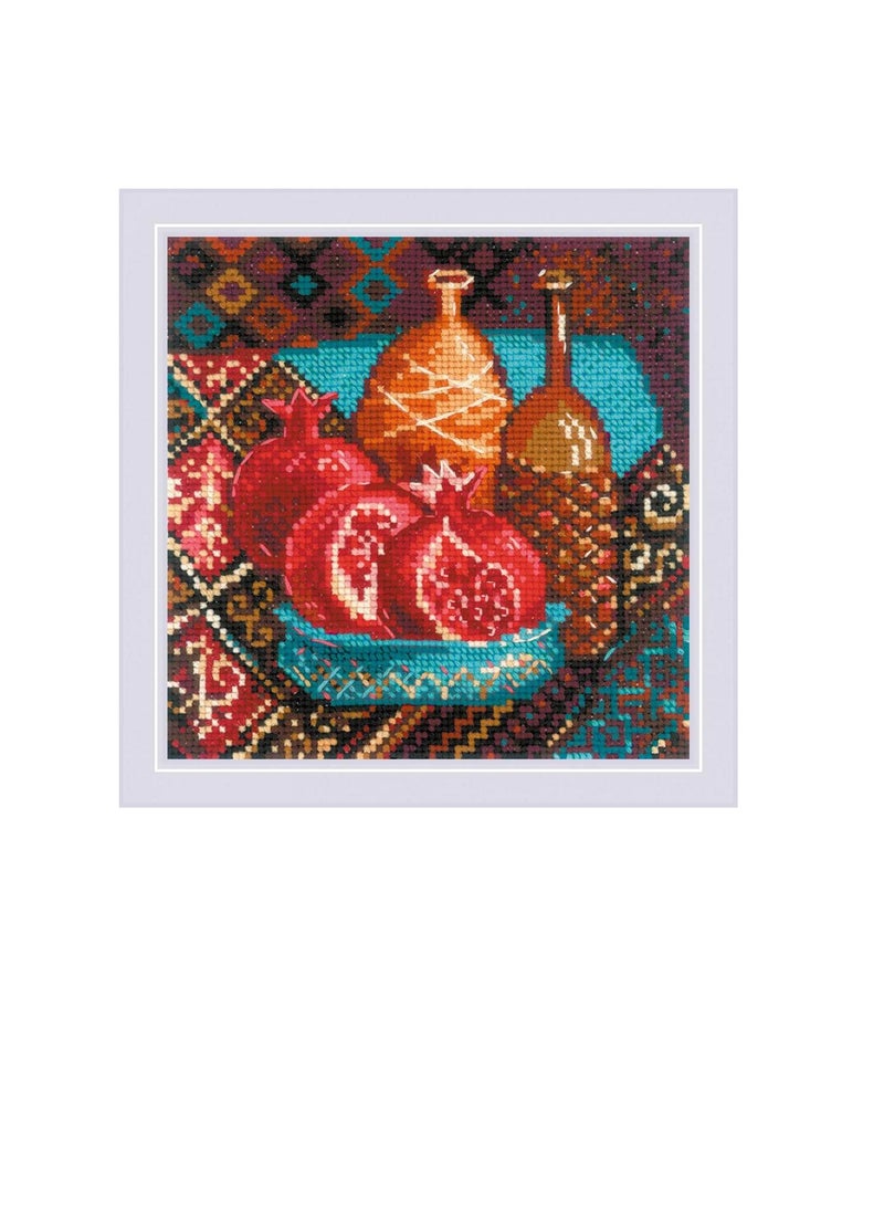 Cross Counted Cross Stitch Kit 7.75in x 7.75in Pomegranates - Image 2
