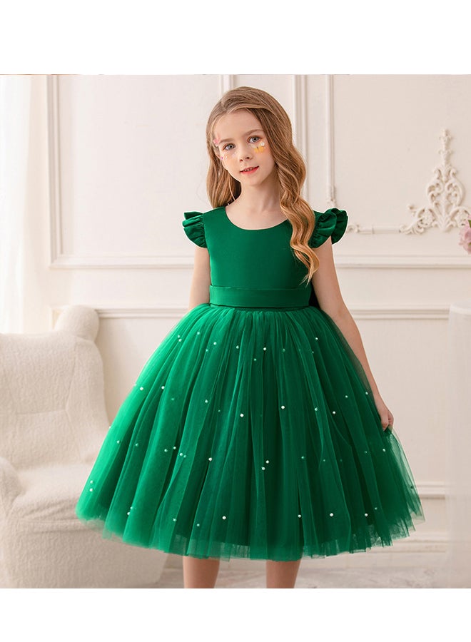 Girls Princess Puffy Dress Wedding Flower Girl Dress Children's Piano Performance costume Dress Host Costume Dress  - Image 1