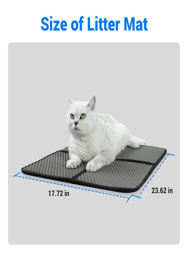 CATLINK Cat Litter Mat Double Layer for Automatic Cat Litter Box, Easy to Clean Kitty Litter Mats for Floor, Scatter Control, Black - Image 2