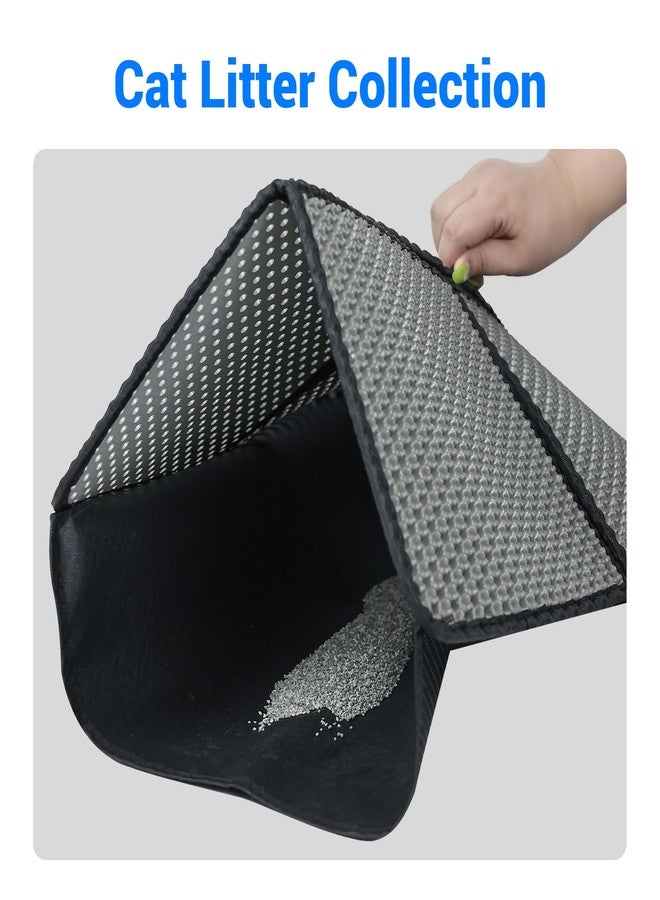 CATLINK Cat Litter Mat Double Layer for Automatic Cat Litter Box, Easy to Clean Kitty Litter Mats for Floor, Scatter Control, Black - Image 5