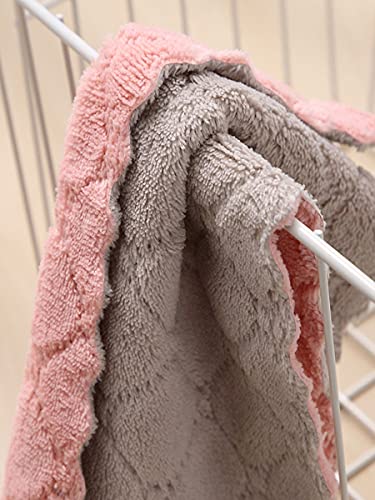 SAOYOAS 12 Pack Kitchen Towels Quick Dry Washcloths, Coral Velvet Dishtowels Multipurpose Reusable Dish Cloths, Soft Tea Towels Absorbent Cleaning Cloths Double-Sided Microfiber Towel Lint Free Cleaning Rags. - Image 5