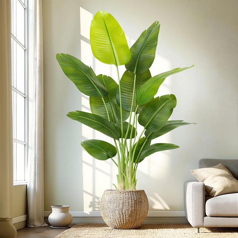 Keeplush Lifelike Bird of Paradise Artificial Plant,6ft Faux Banana Leaf Tree with 13 Trunks - Perfect Indoor Silk Floor Plant for Home Decor in Living Room, Office, and Bedroom 1Pack - Image 1