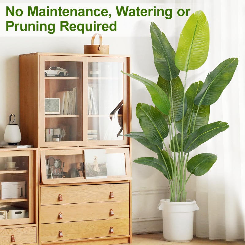 Keeplush Lifelike Bird of Paradise Artificial Plant,6ft Faux Banana Leaf Tree with 13 Trunks - Perfect Indoor Silk Floor Plant for Home Decor in Living Room, Office, and Bedroom 1Pack - Image 5