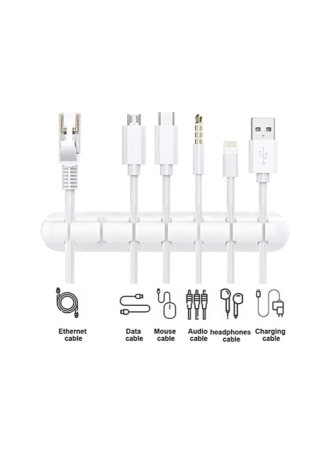 SMILEE Cable Holder Clips, 3-Pack Cable Management Cord Organizer Clips Silicone Self Adhesive for Desktop USB Charging Cable Power Cord Mouse Cable Wire PC Office Home (White)  - Image 2