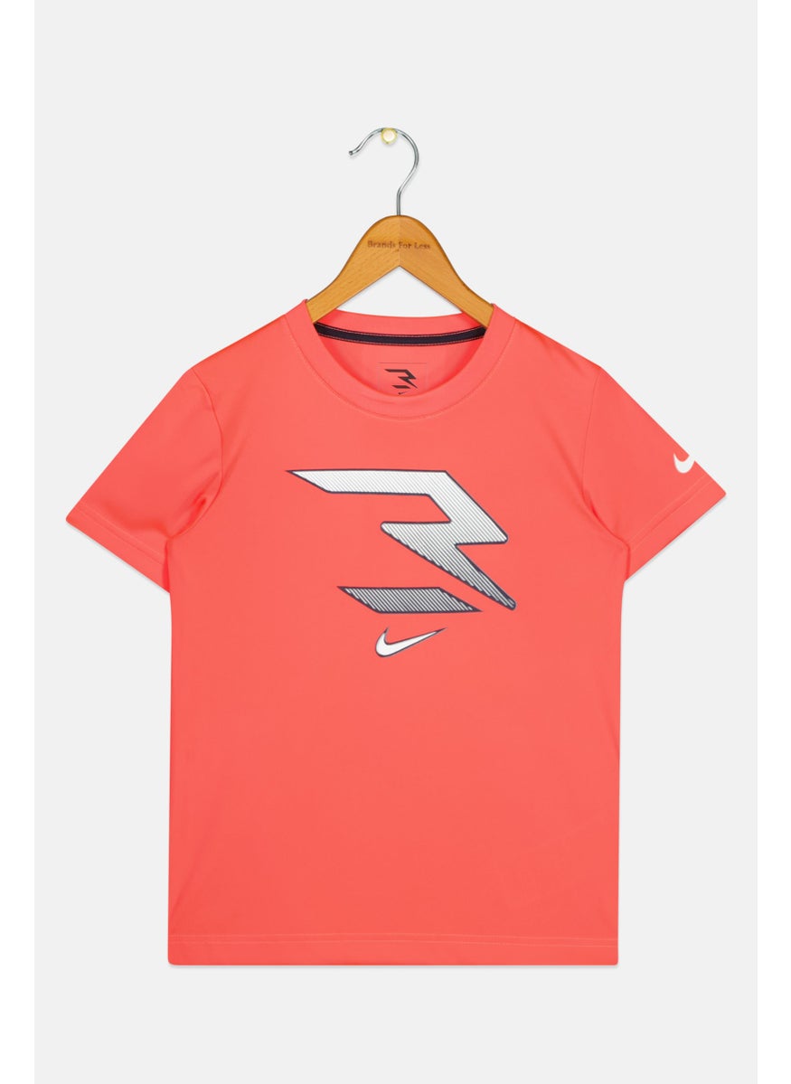 Nike 3Brand by Russell Wilson - Toddlers Boy Short Sleeve Graphic Print T-Shirts, Coral - Image 1